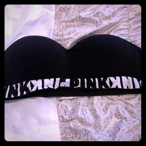 Black strapless push-up bra